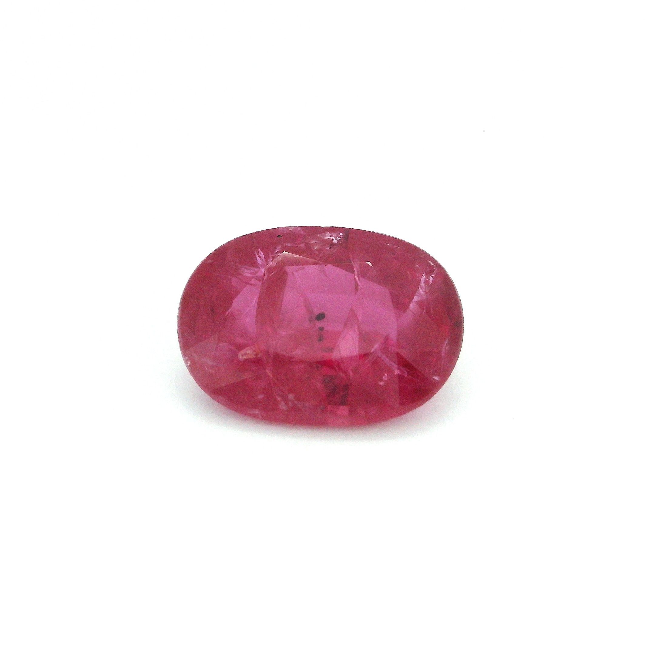 Rubin 3,94 ct, czerwony, szlif owalny