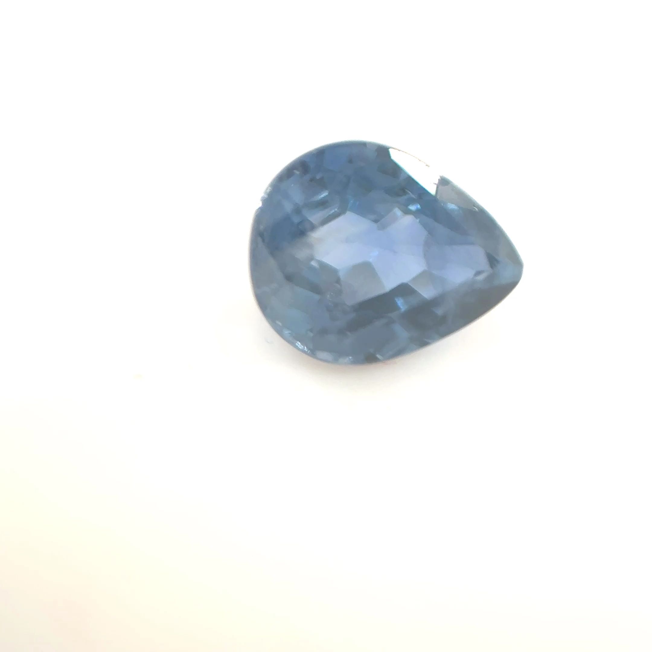 Szafir 1,11 ct, niebieski, szlif gruszka