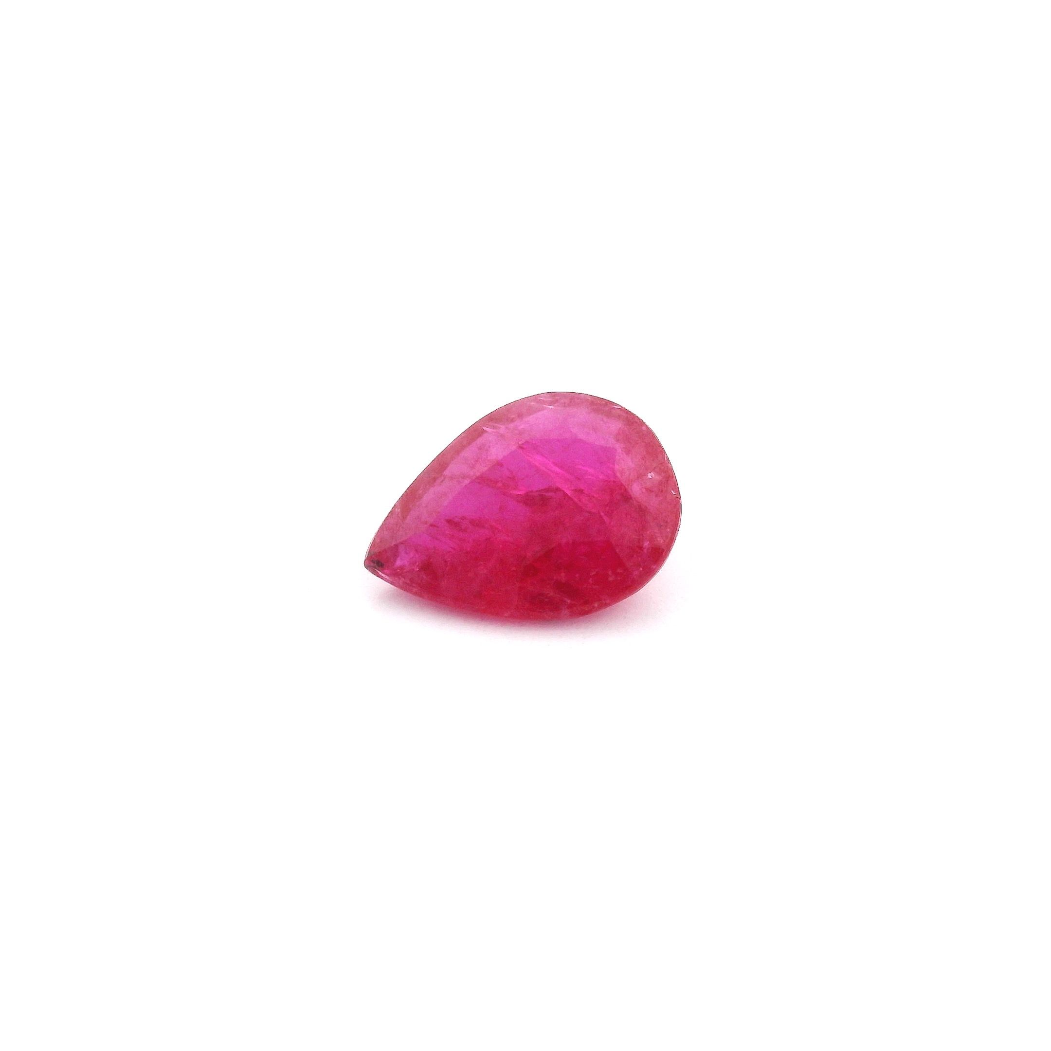 RUBY FACETED 1.01ct RED Medium Intense MI MOZAMBIQUE HEATED