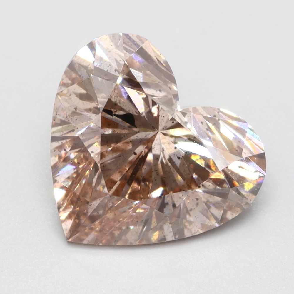 1.6 CT Fancy Intense Orangey Pink HEART