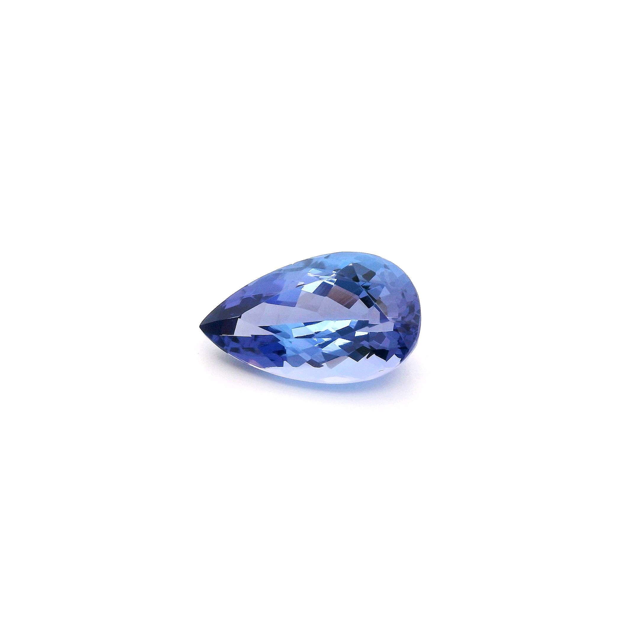 Tanzanit 2,48 ct, niebieski, szlif gruszka