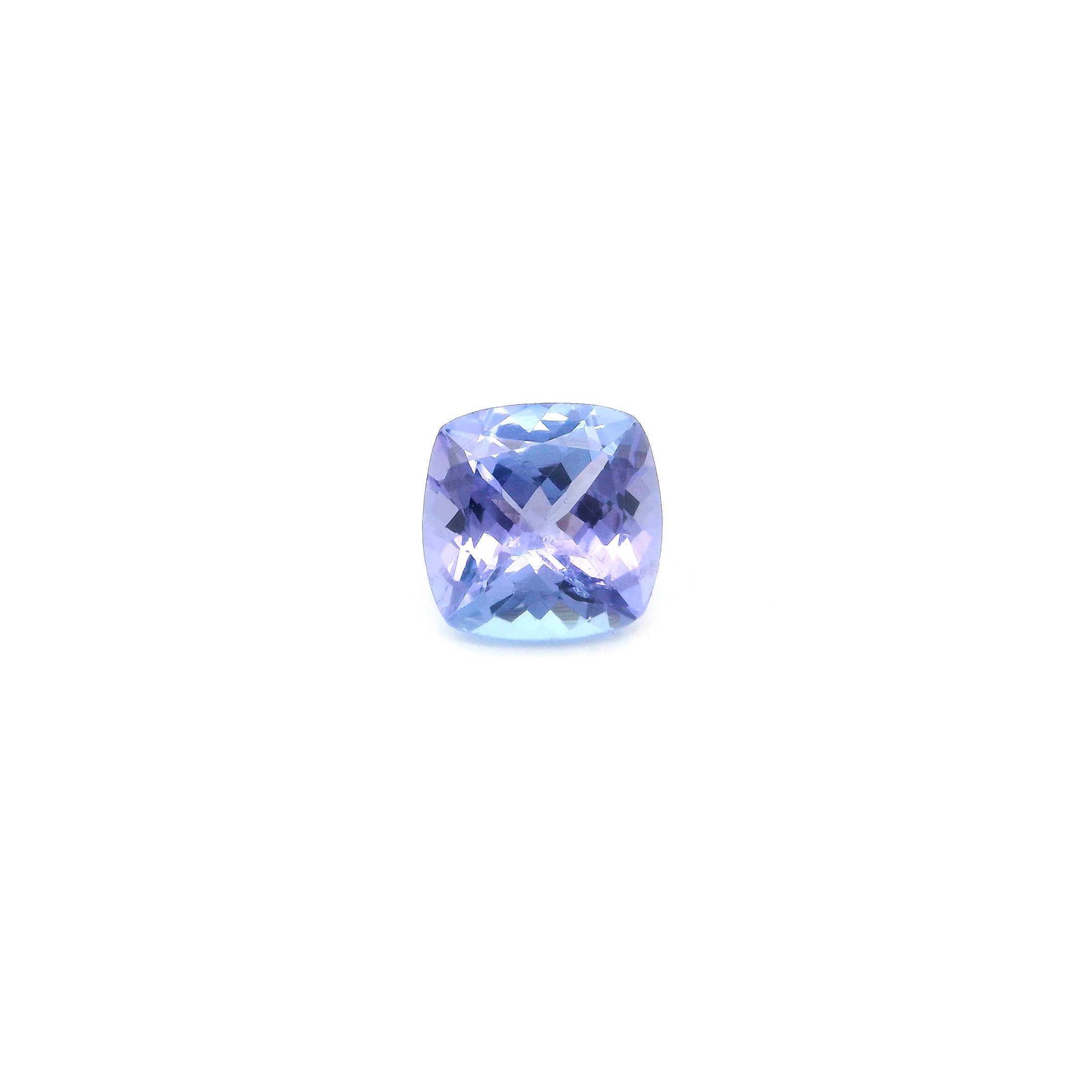 Tanzanit 1,43 ct, niebieski, szlif cushion