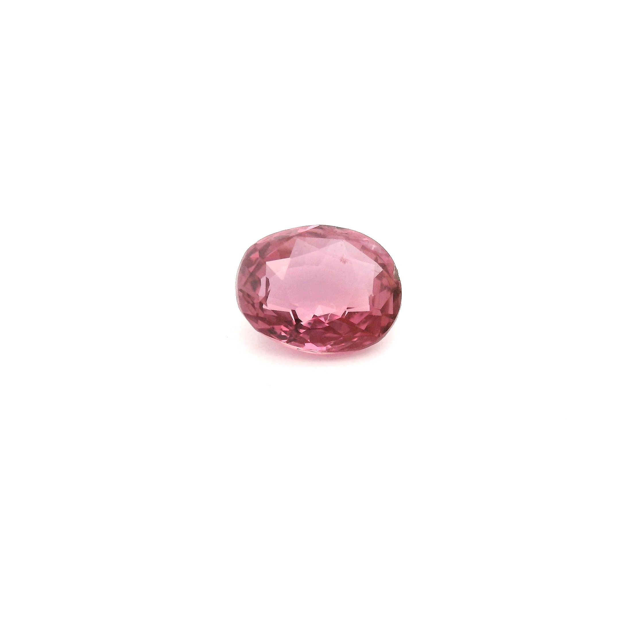 Szafir 1,12 ct, różowy, szlif owalny