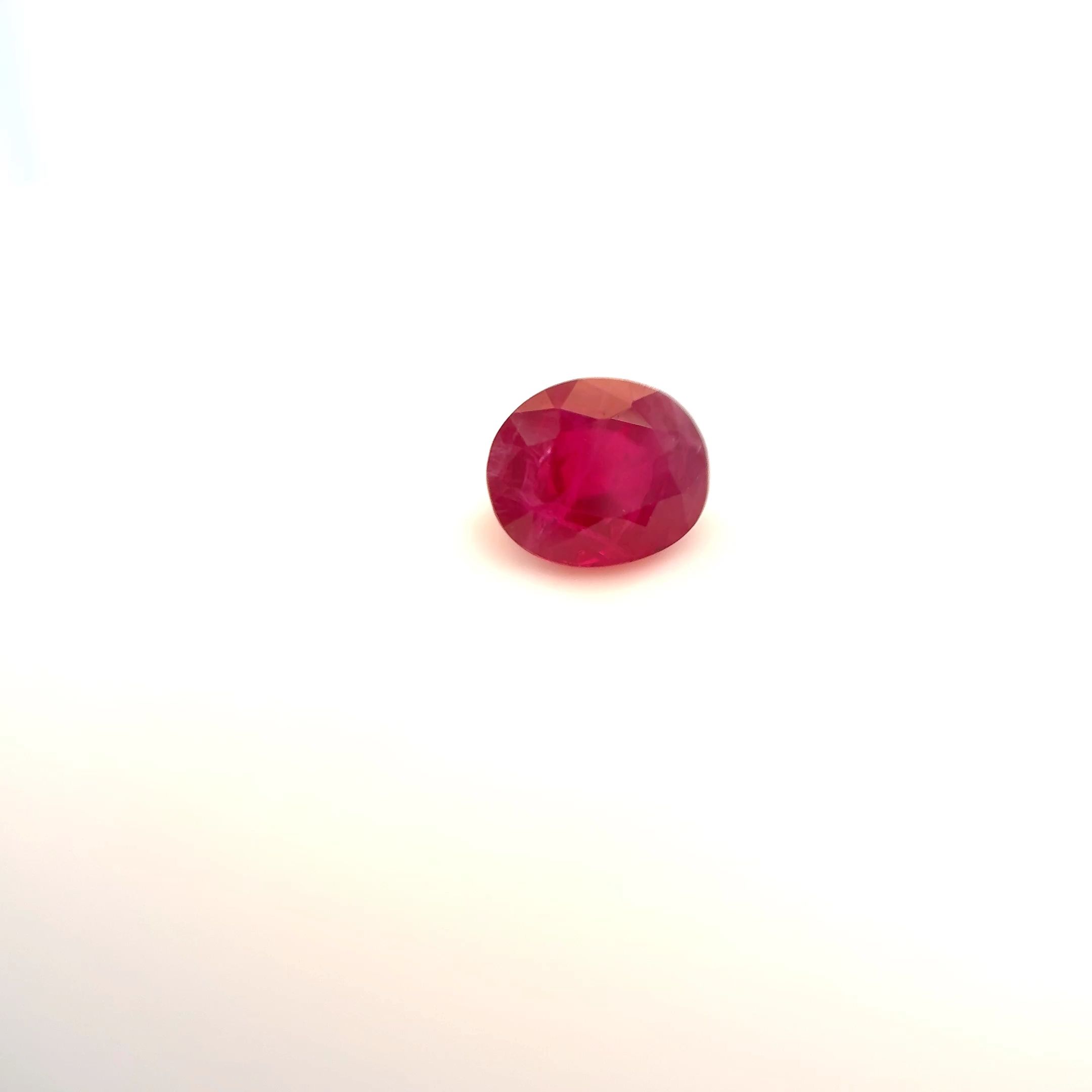 Rubin 1,26 ct, czerwony, szlif owalny
