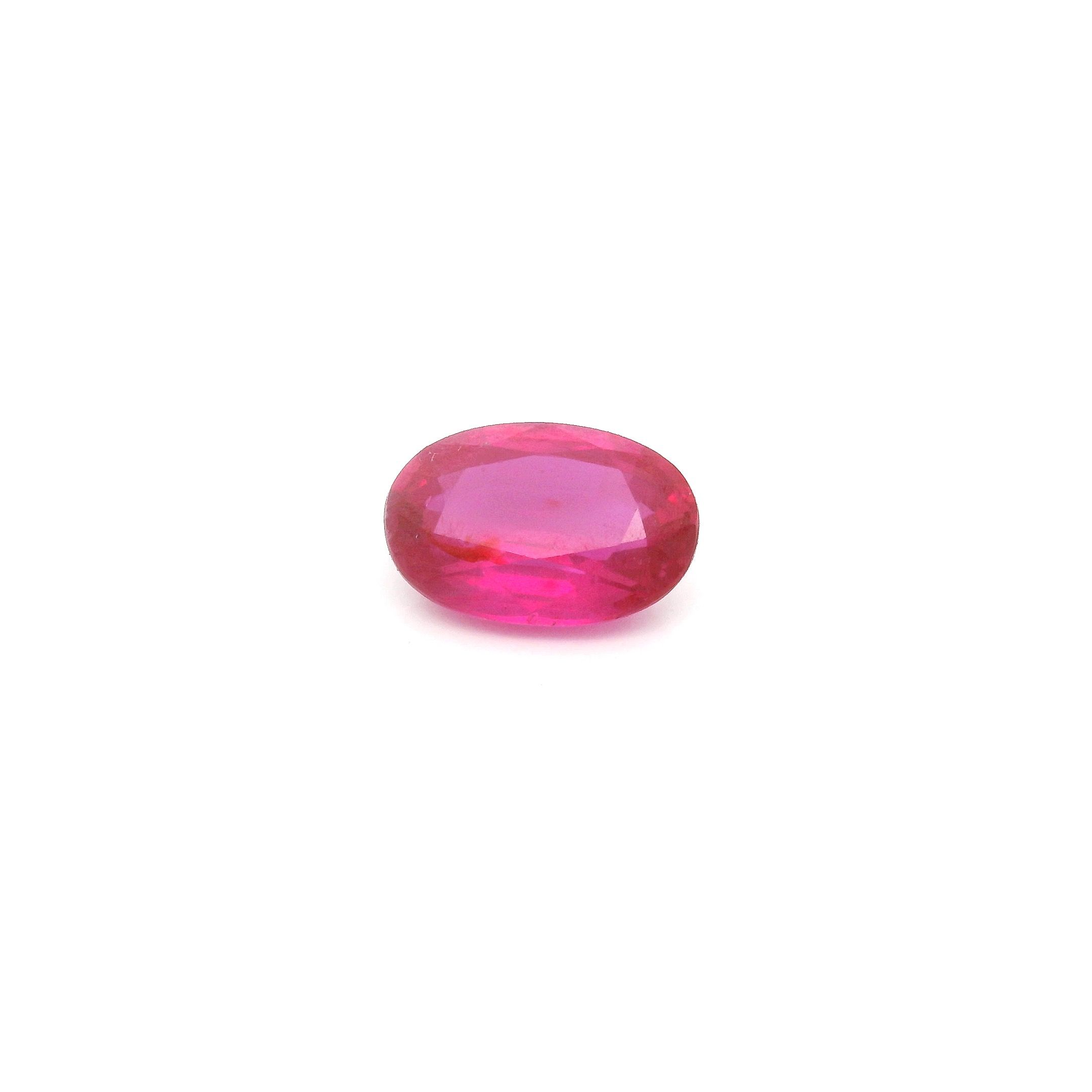 Rubin 1,02 ct, czerwony, szlif owalny