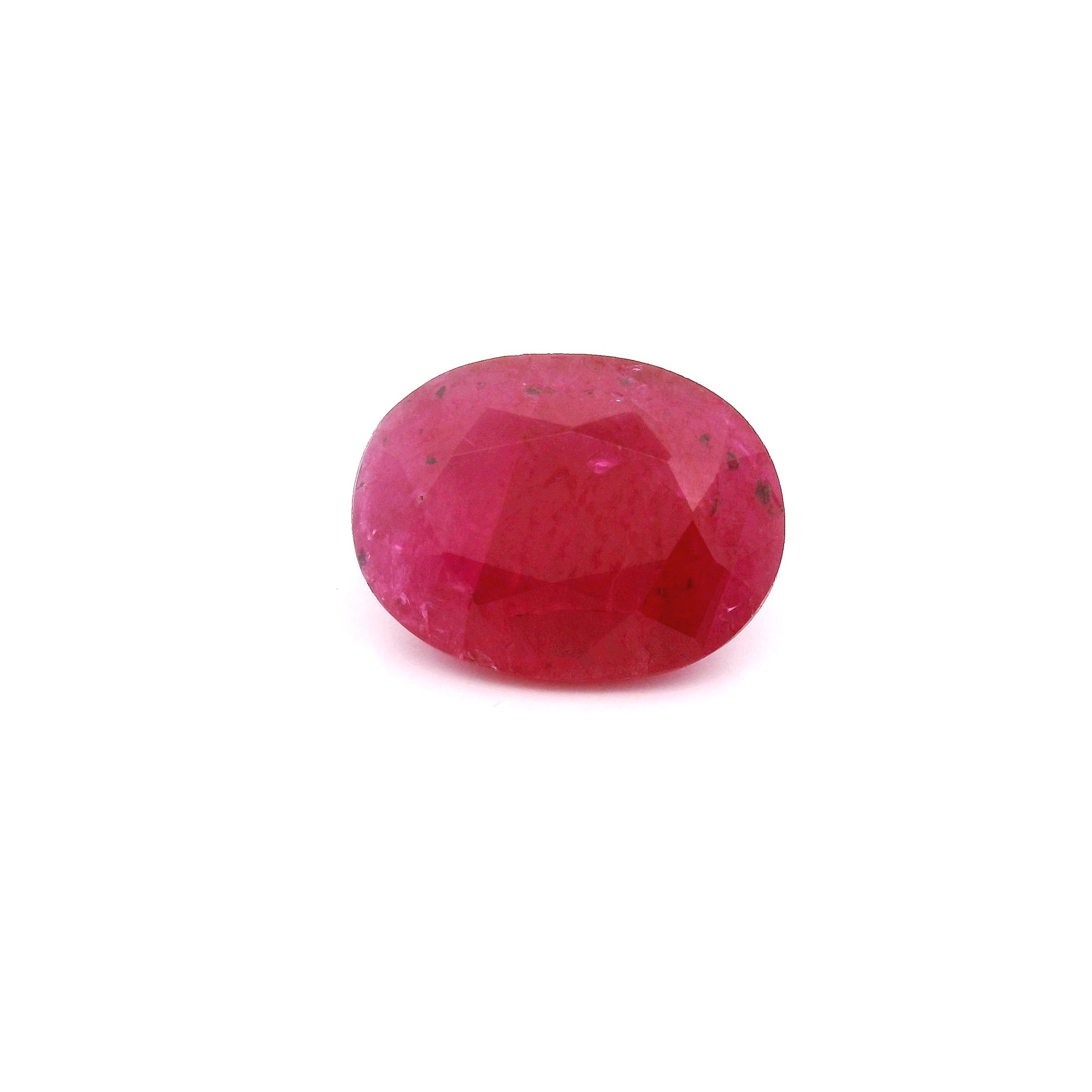Rubin 3,13 ct, czerwony, szlif owalny