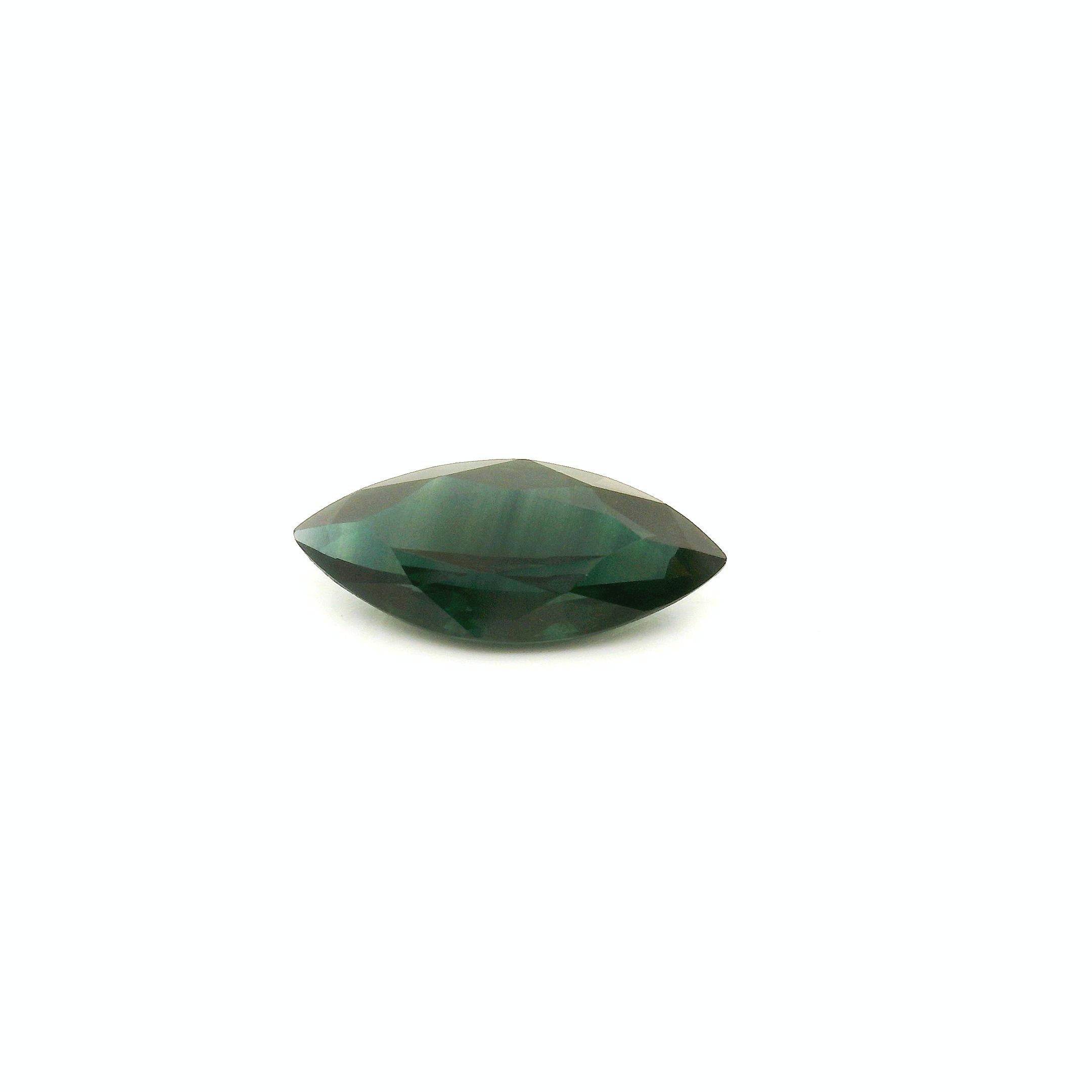 Szafir 1,07 ct, zielony, szlif markiza