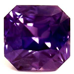 Szafir 1,08 ct, purpurowy, szlif szmaragdowy