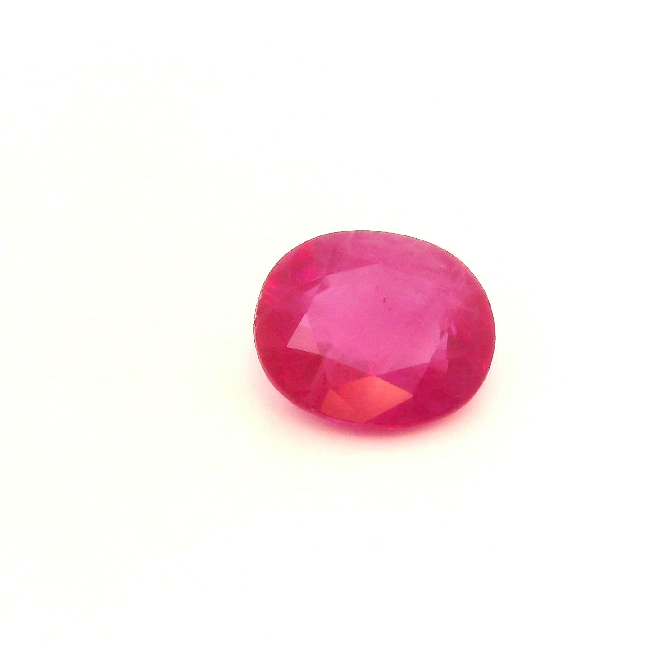 Rubin 1,10 ct, czerwony, szlif owalny