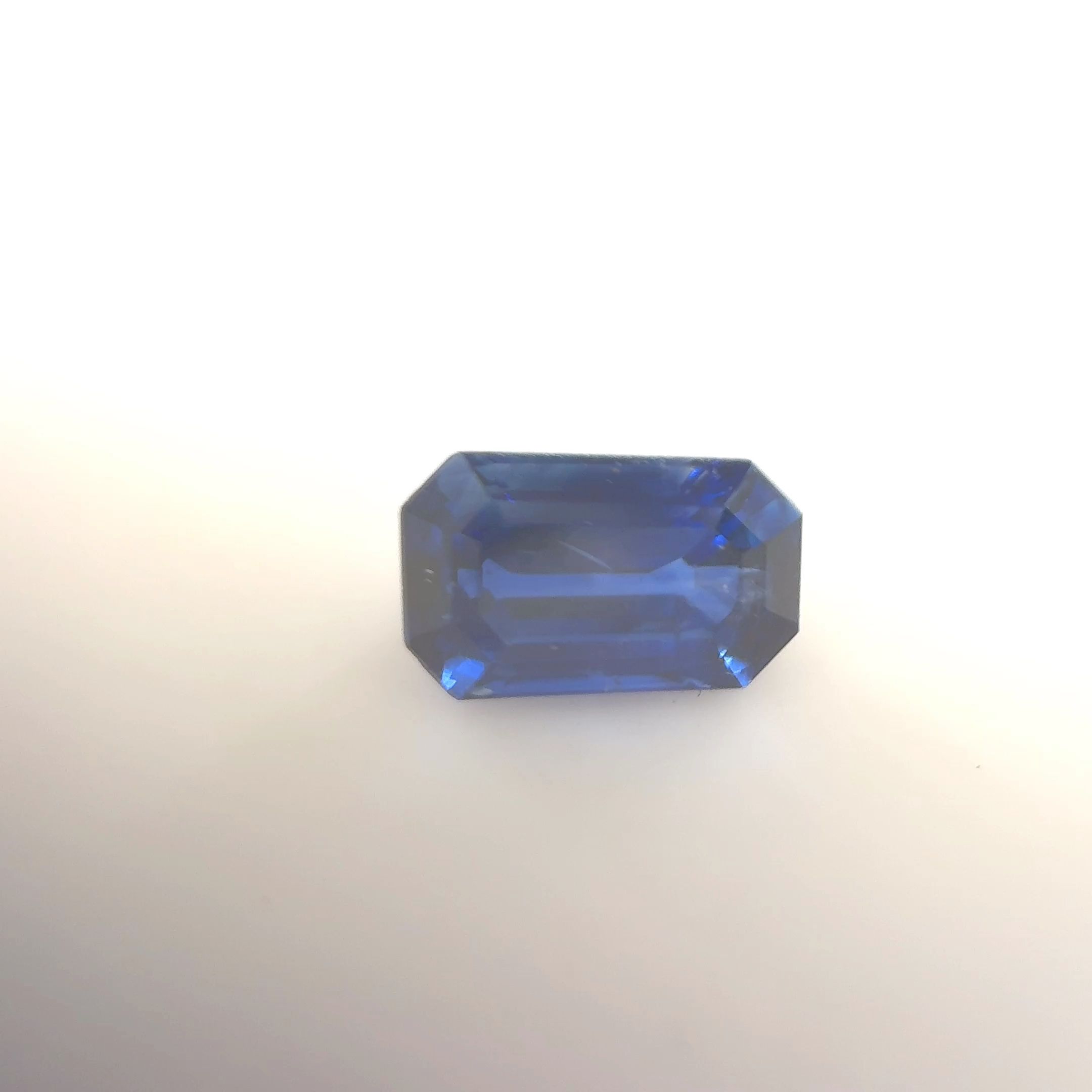 Szafir 1,23 ct, niebieski, szlif szmaragdowy