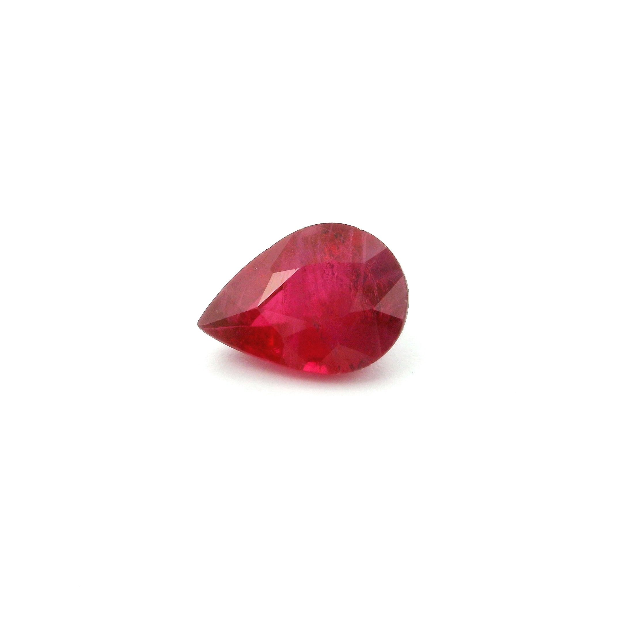 Rubin 1,26 ct, czerwony, szlif gruszka