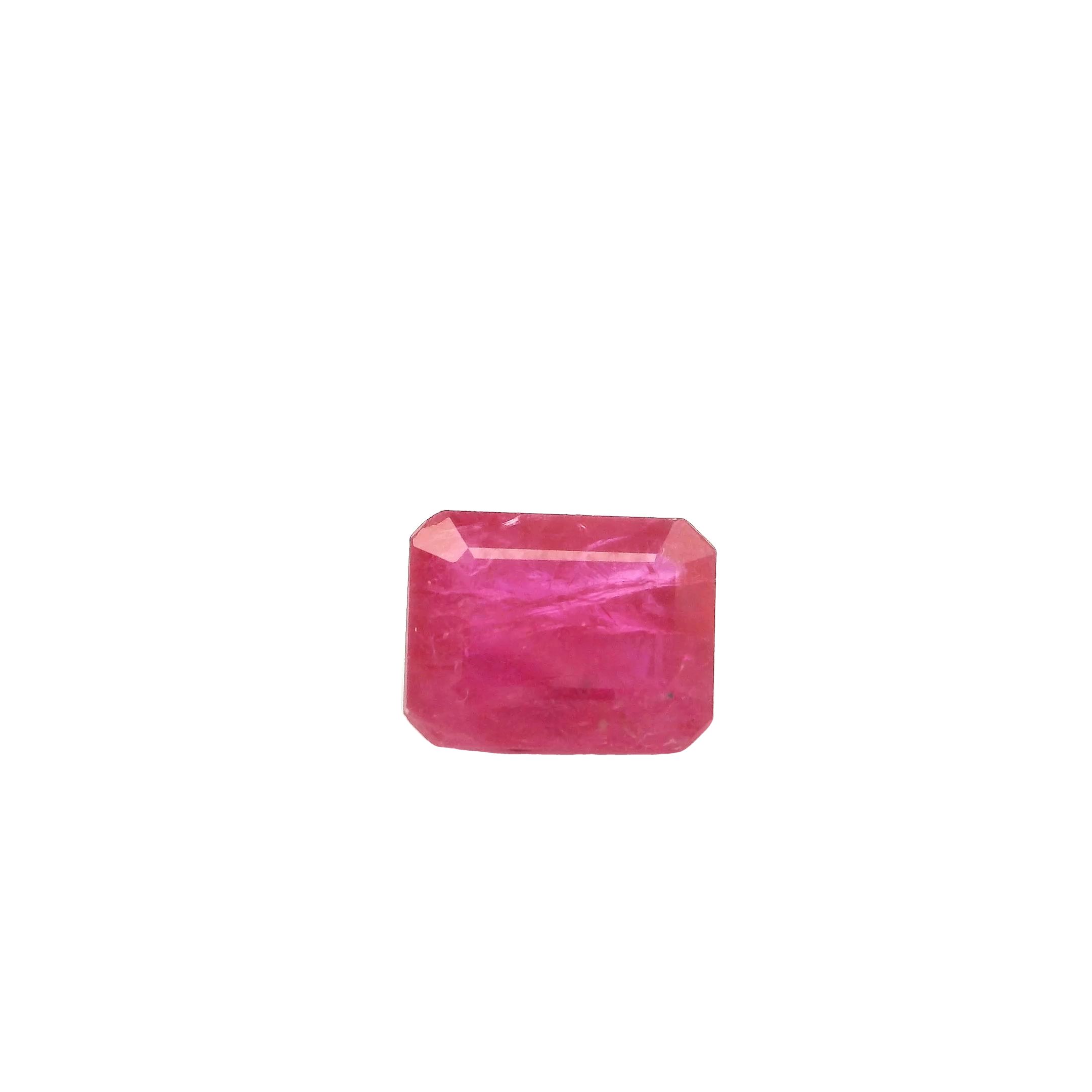 RUBY FACETED 1.81ct RED ish red MI MOZAMBIQUE HEATED