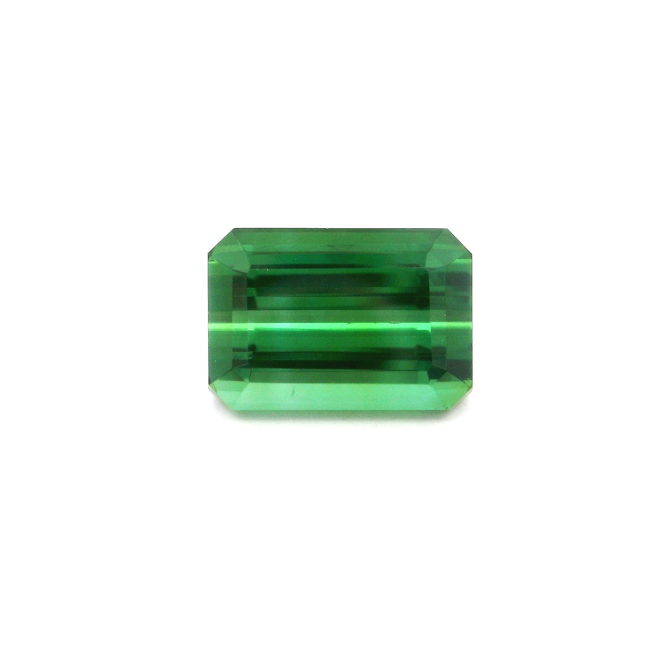 Turmalin 5,29 ct, zielony, szlif ośmiokątny