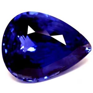 Szafir 24,65 ct, niebieski, szlif gruszka