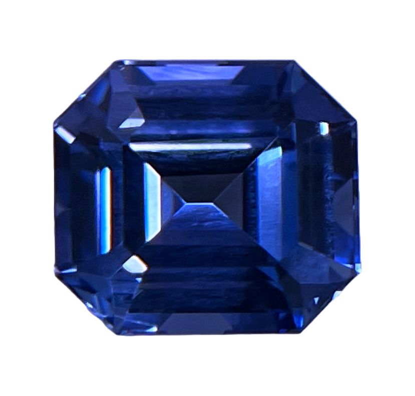 Szafir 3,39 ct, niebieski, szlif szmaragdowy