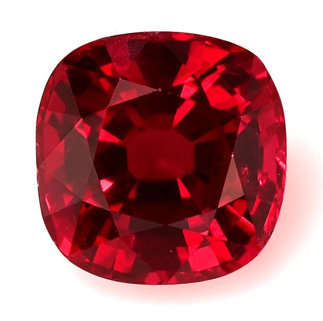 Rubin 1,33 ct, czerwony, szlif cushion