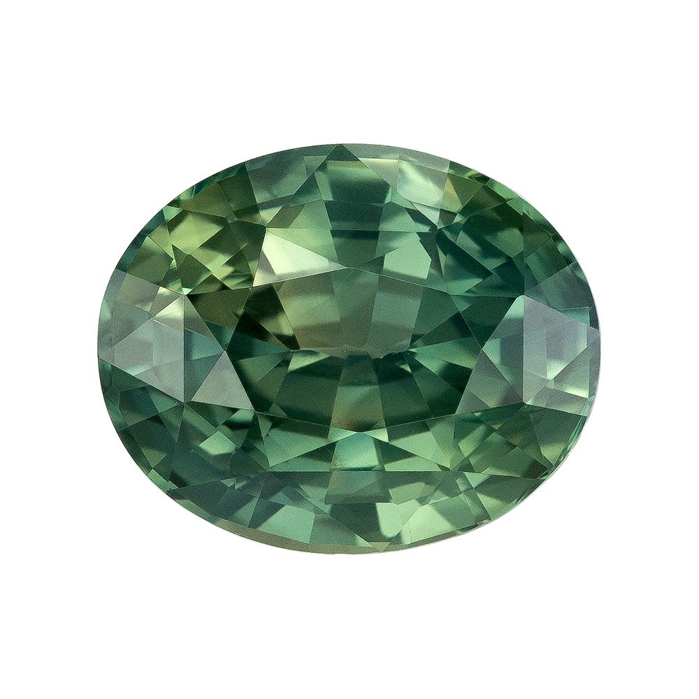 3.05 Carat Green Oval Sapphire
