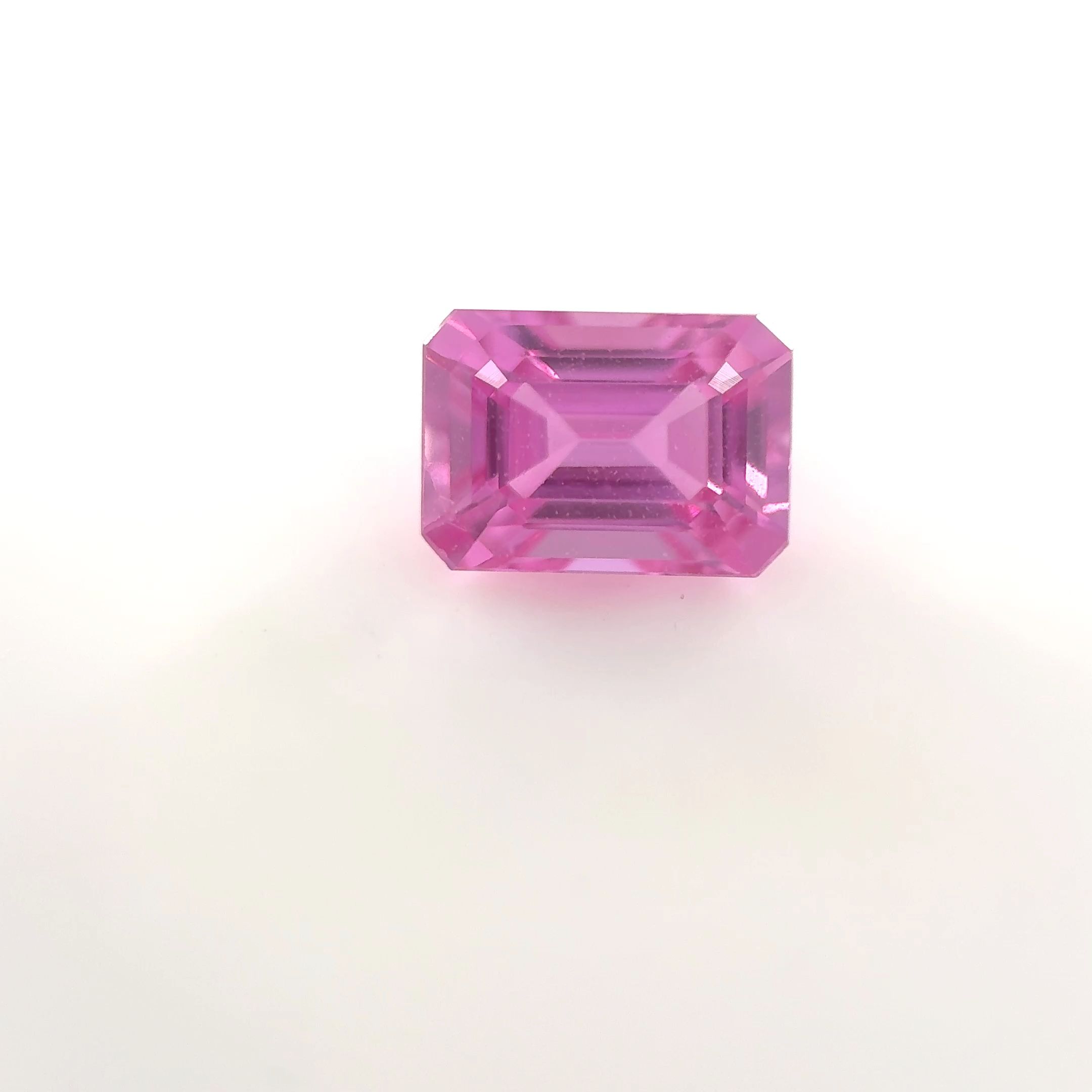 Szafir 1,46 ct, różowy, szlif szmaragdowy