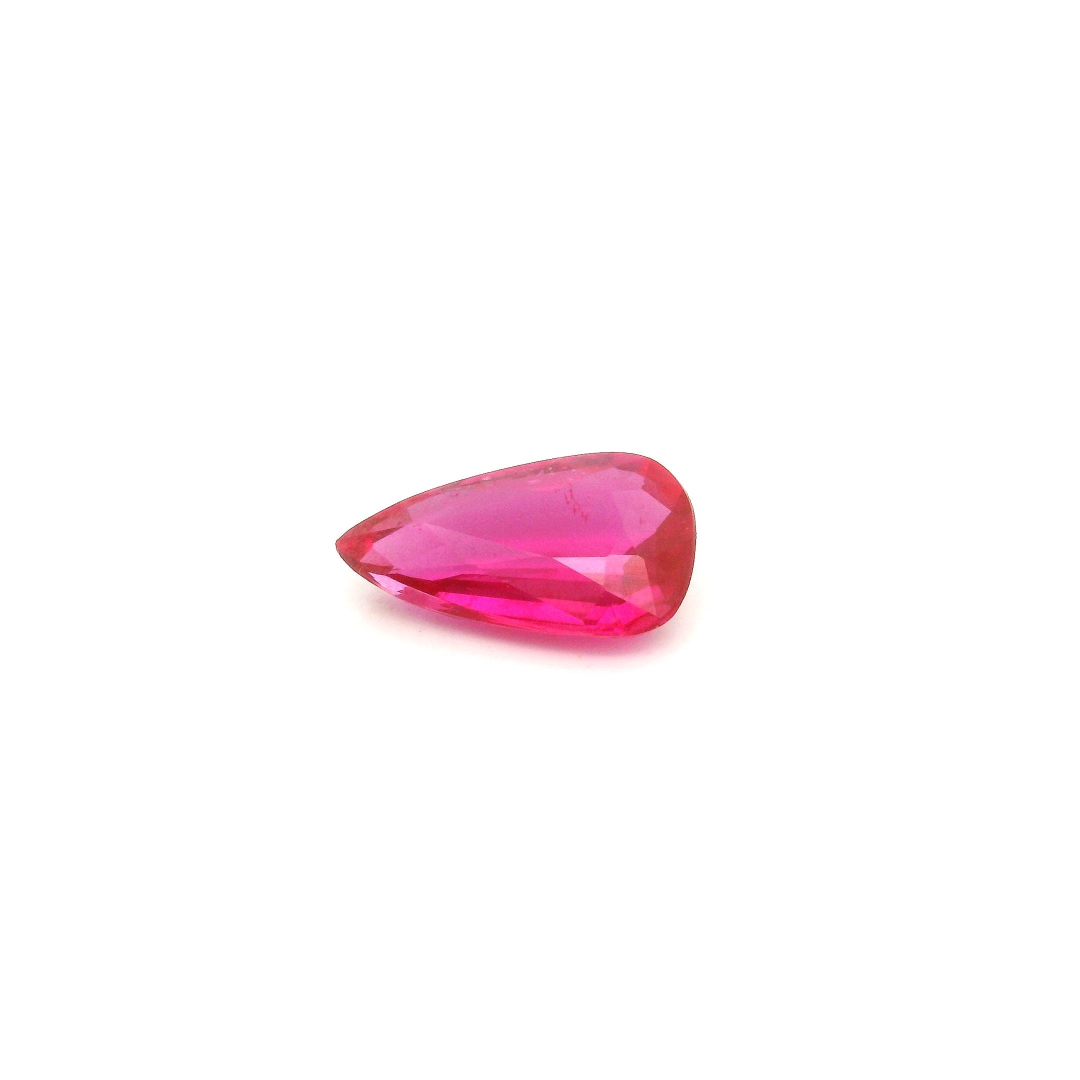 Rubin 1,01 ct, czerwony, szlif gruszka