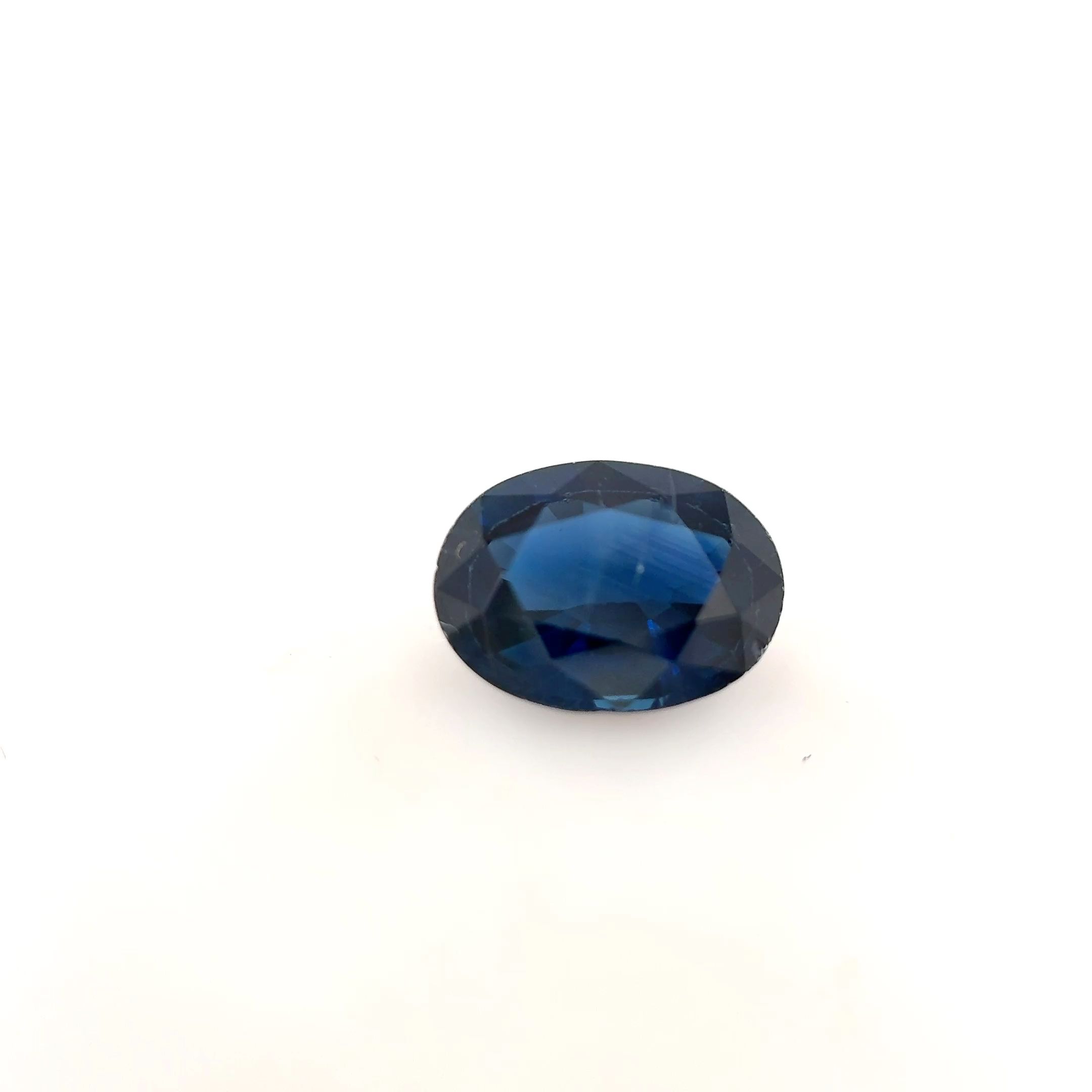 Szafir 1,00 ct, niebieski, szlif owalny