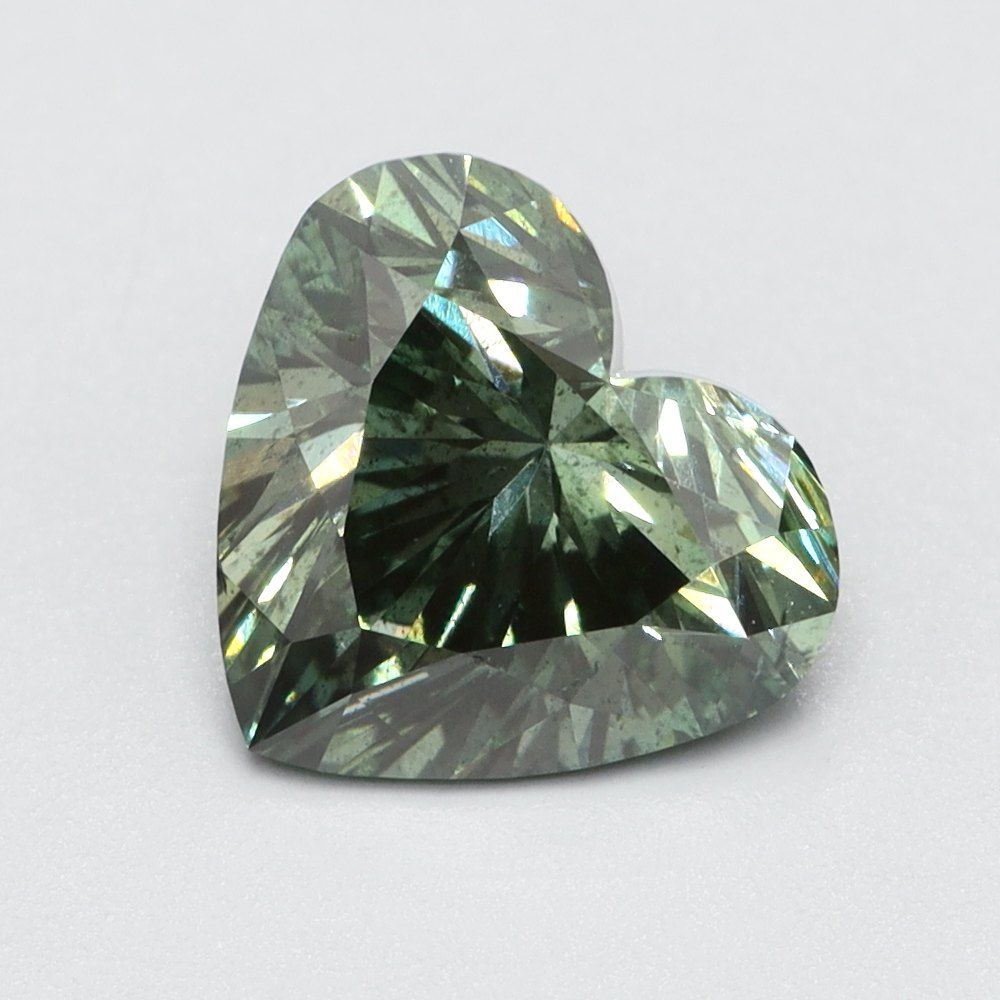 1.01 CT Fancy Vivid Green HEART