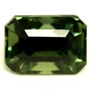 Szafir 1,31 ct, zielony, szlif szmaragdowy