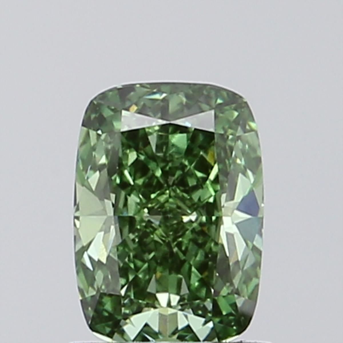 1.01 CT Fancy Vivid Green CUSHION BRILLIANT