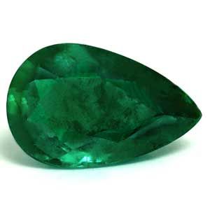 Szmaragd 1,40 ct, zielony, szlif gruszka