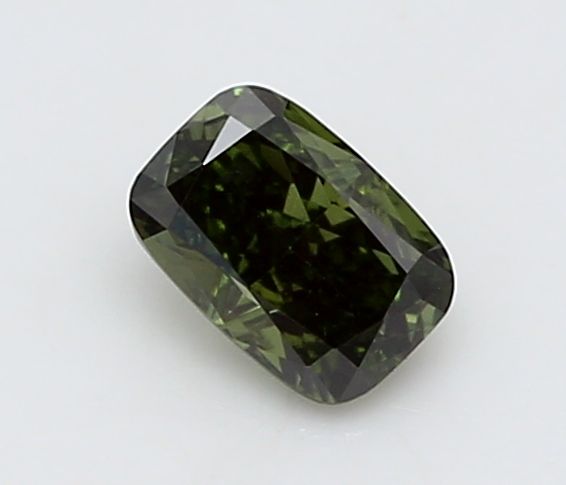 0.18 CT Fancy Deep Green CUSHION BRILLIANT