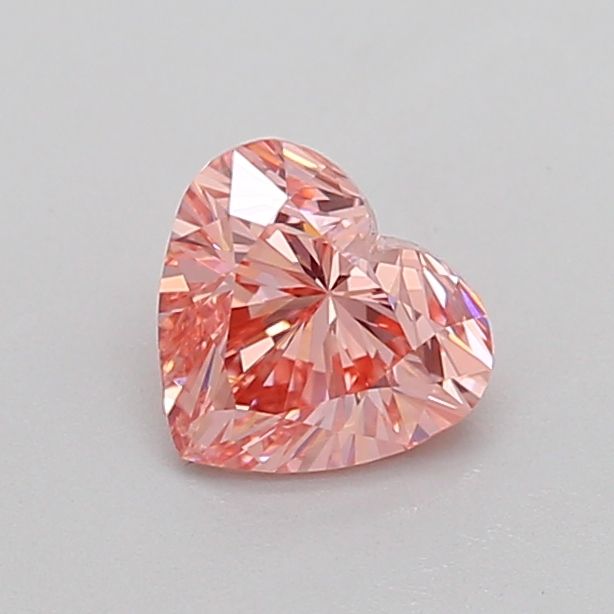 0.71 CT Fancy Intense Orangey Pink HEART