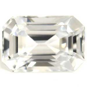 Szafir 1,29 ct, biały, szlif szmaragdowy
