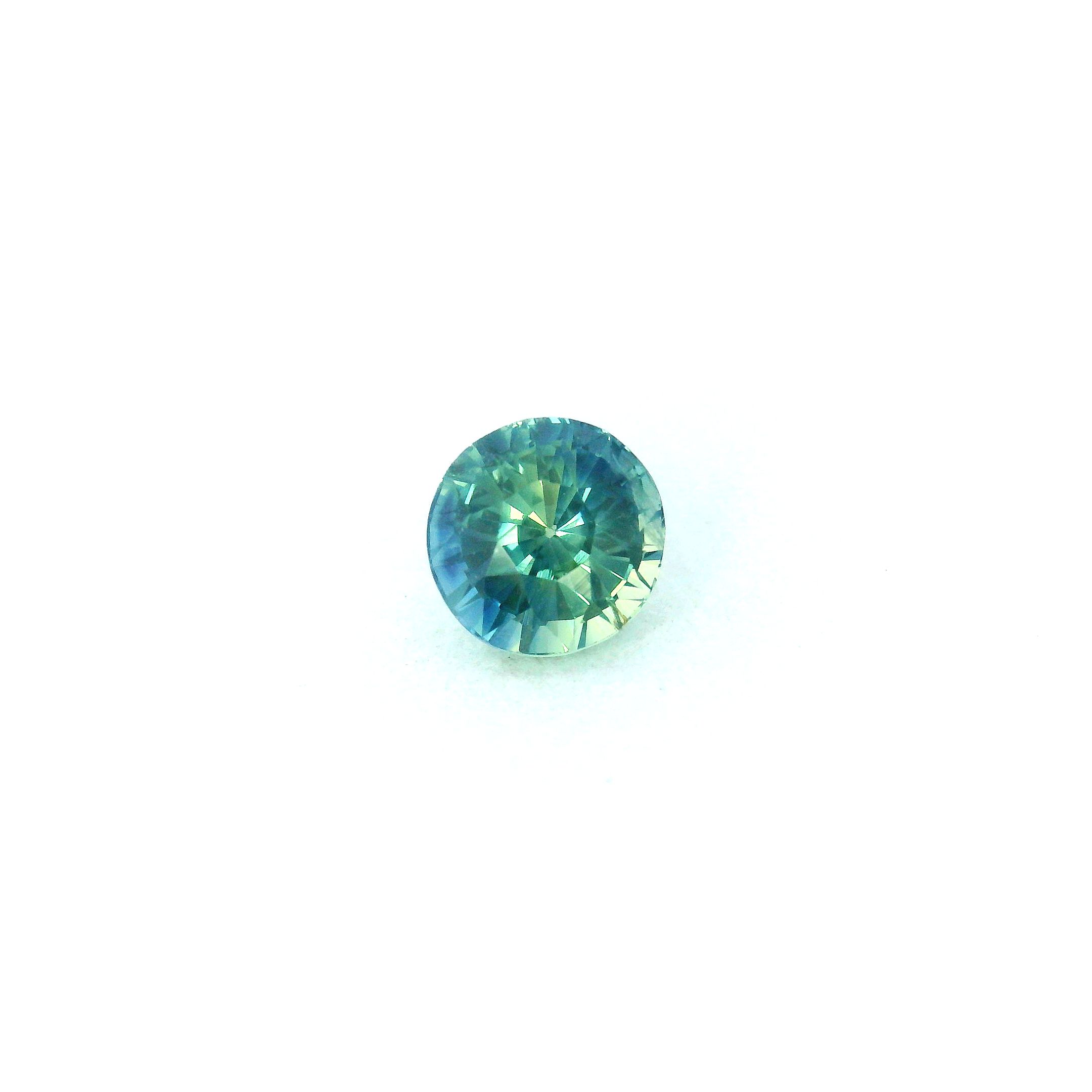 Szafir 1,04 ct, zielony, szlif okrągły