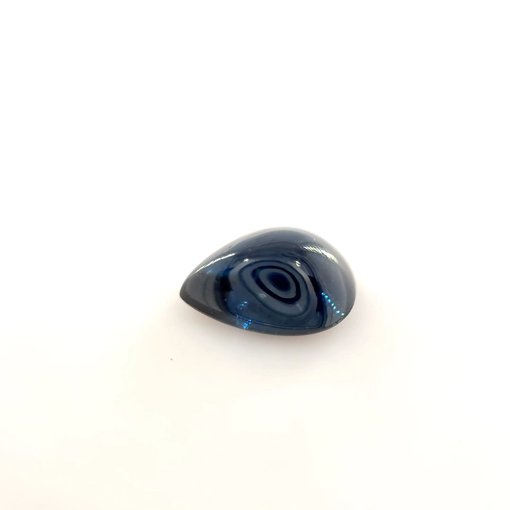 Szafir 1,67 ct, niebieski, kaboszon