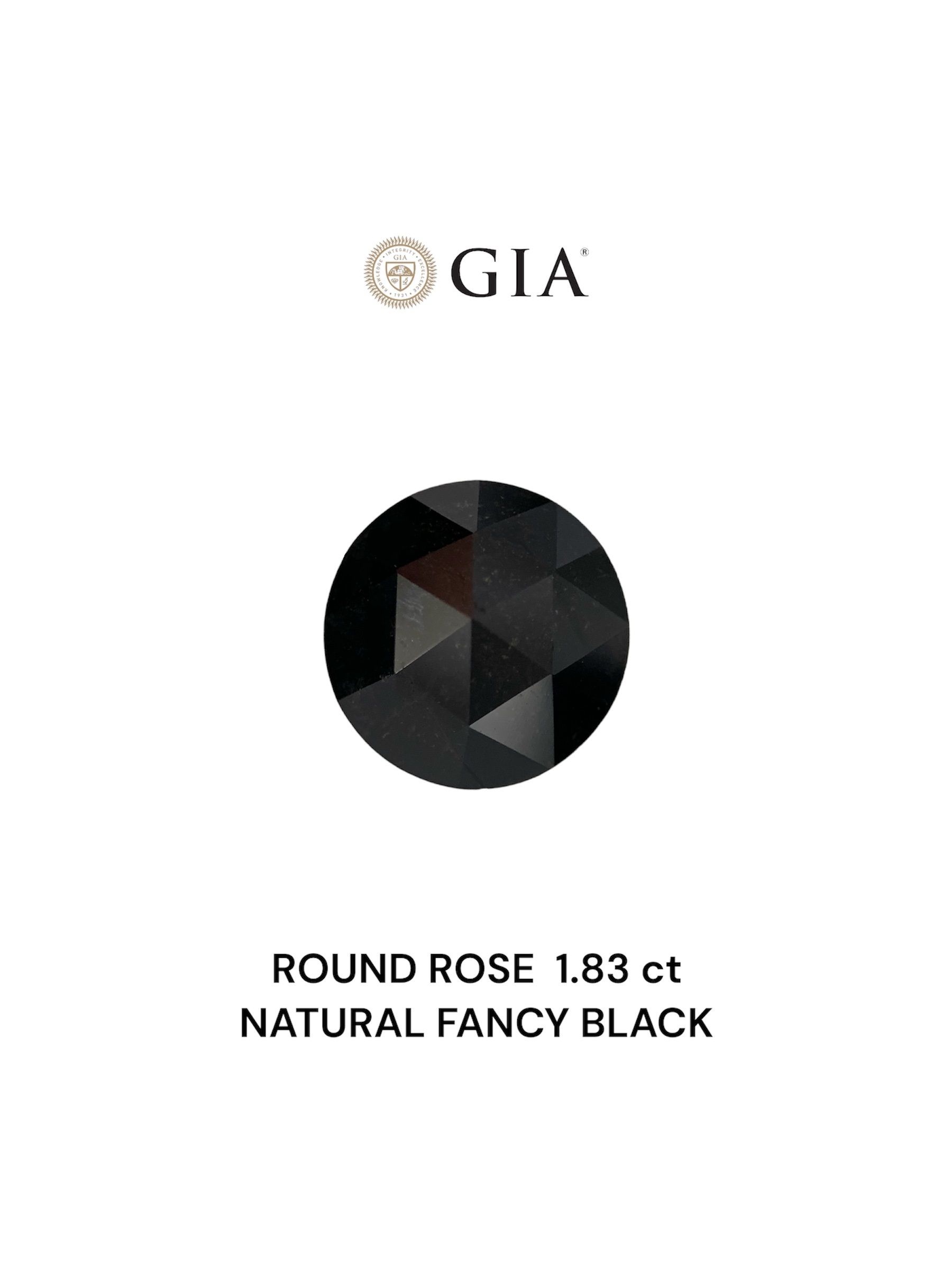 1.83 カラット Rose ファンシー ブラック VVS2 天然 ダイヤモンド