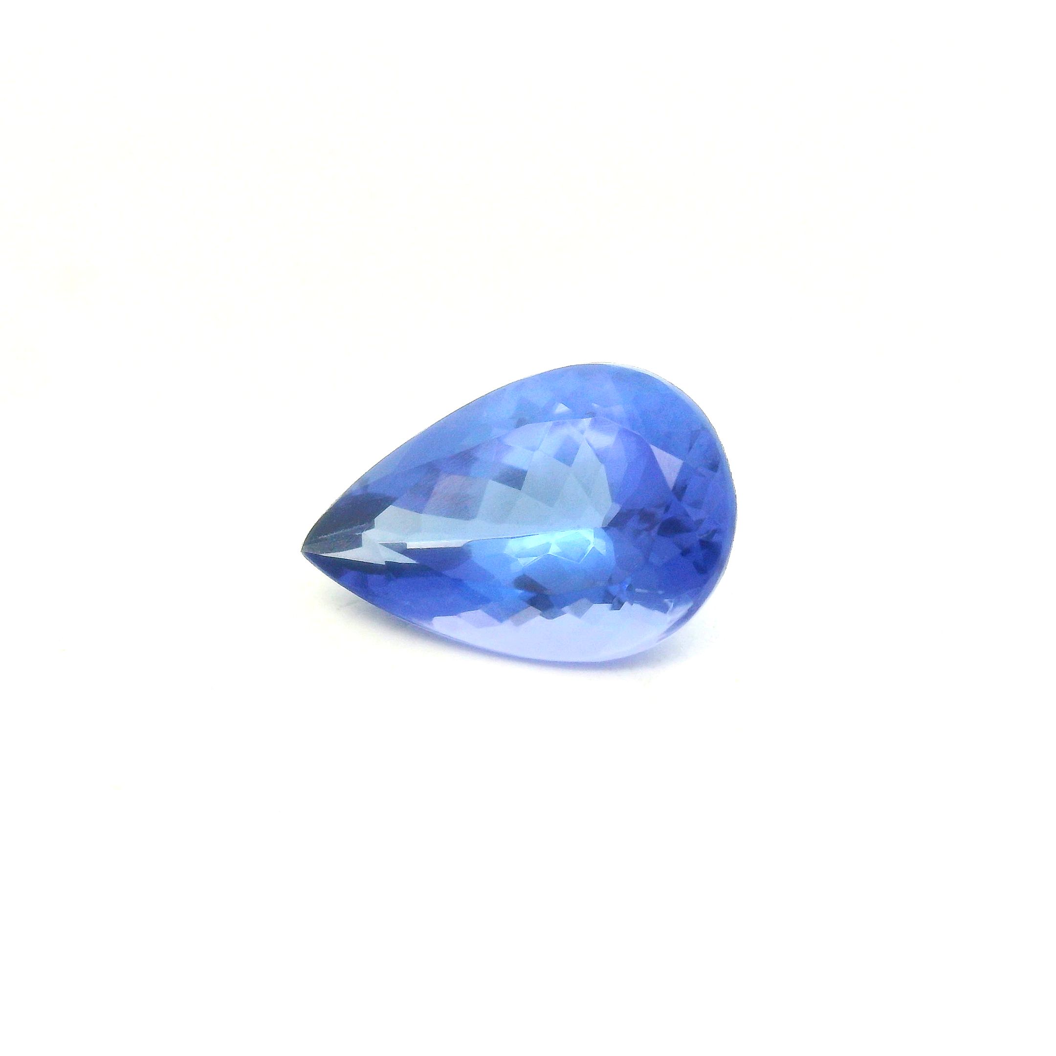 Tanzanit 3,02 ct, niebieski, szlif gruszka