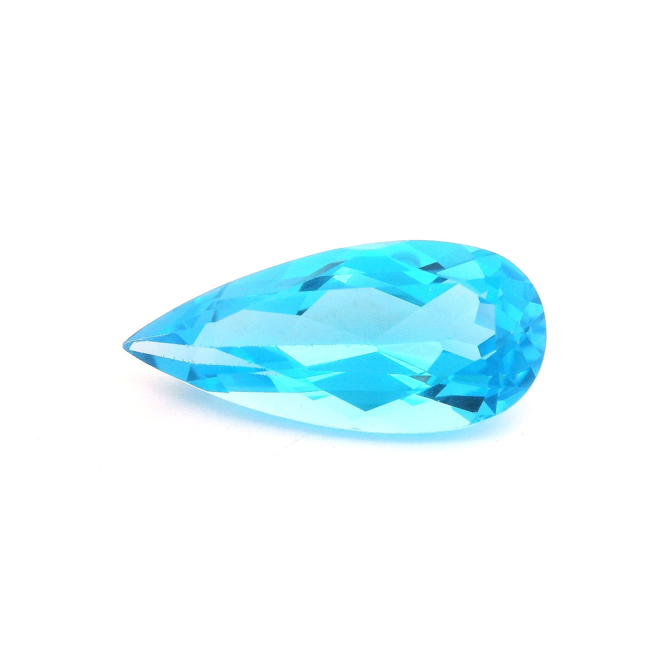 Topaz 8,39 ct, niebieski, szlif gruszka