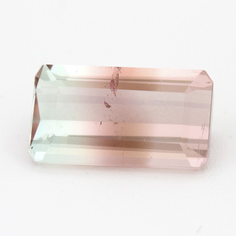 Turmalin 5,92 ct, dwubarwny, szlif szmaragdowy