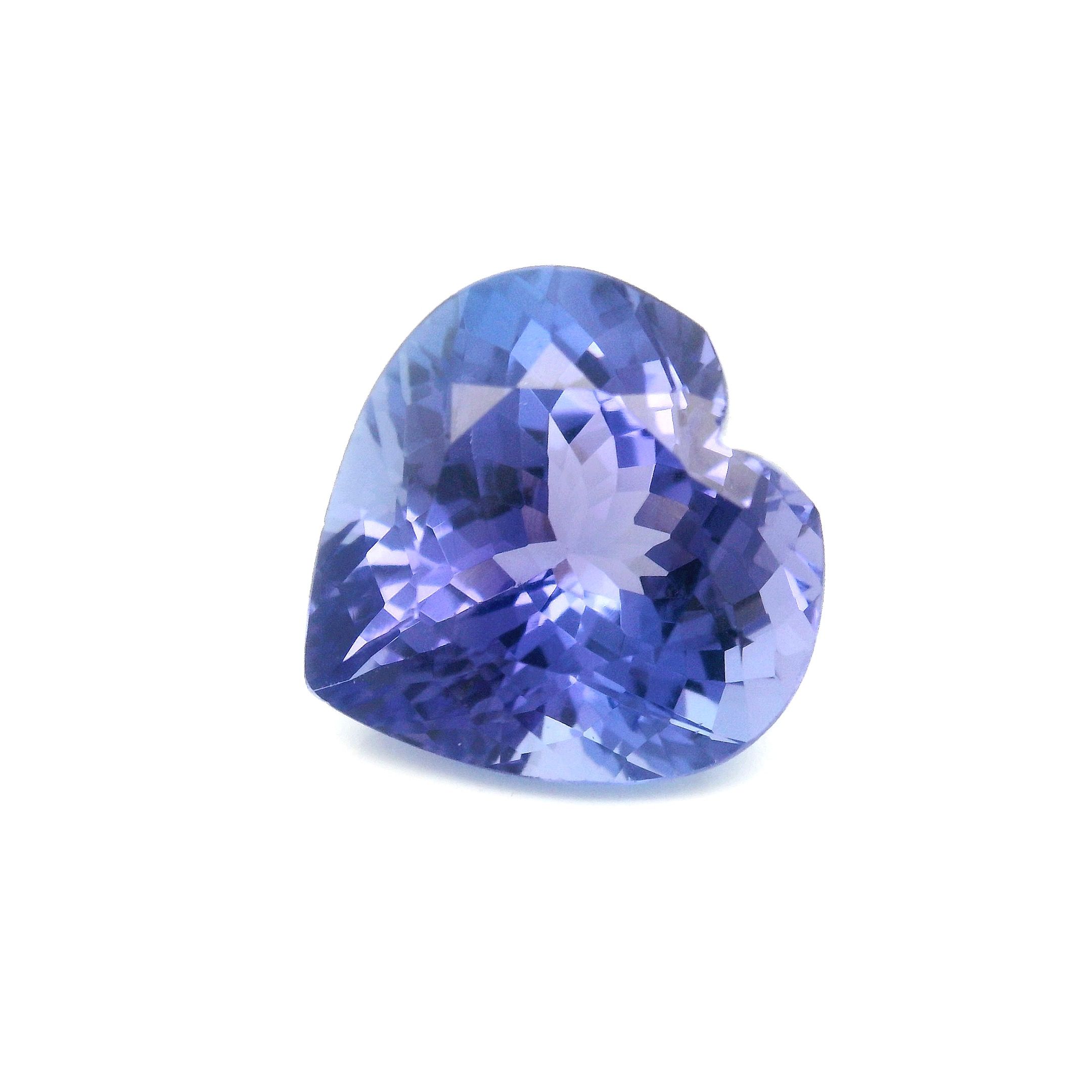 Tanzanit 6,53 ct, niebieski, szlif serce