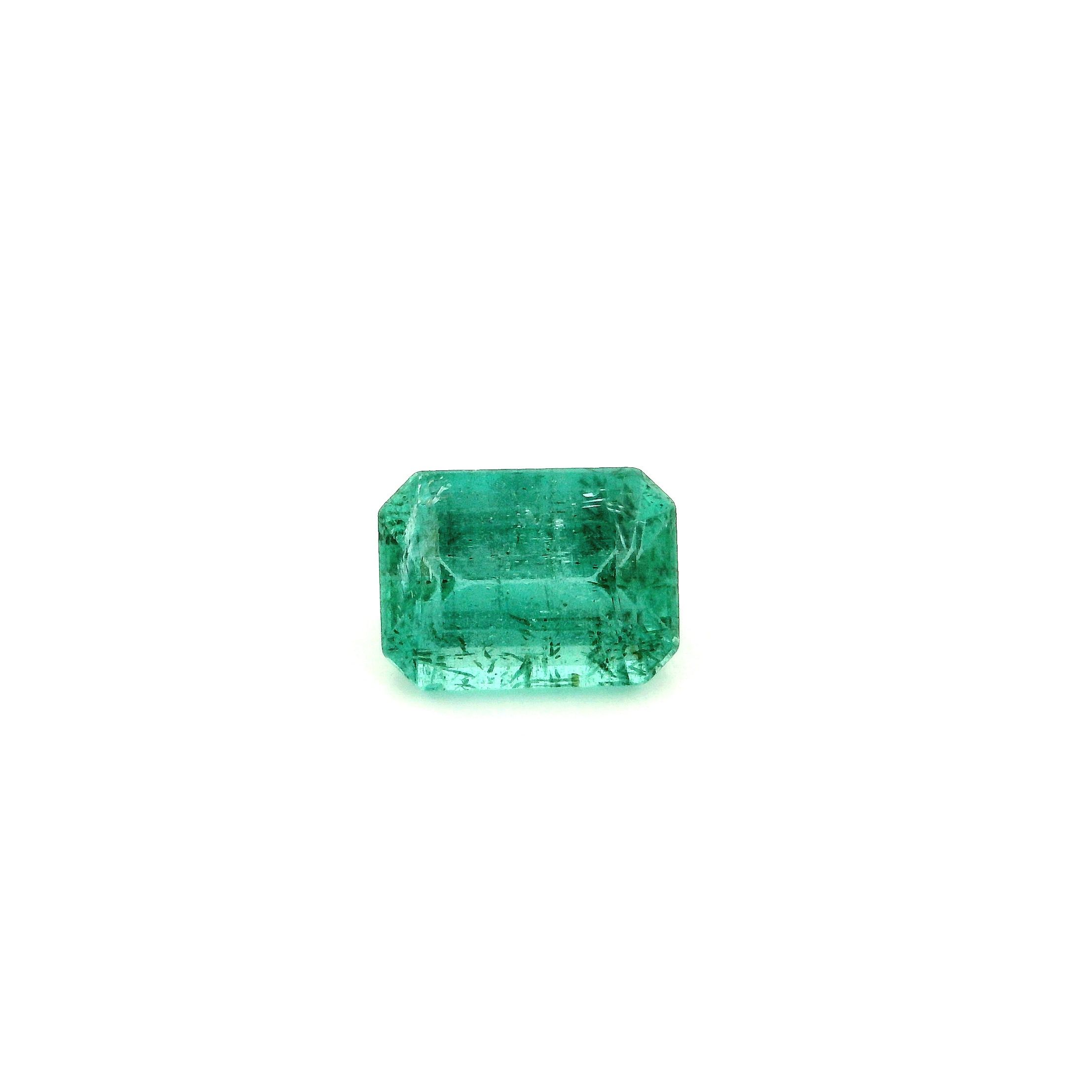 Szmaragd 1,45 ct, zielony, szlif ośmiokątny