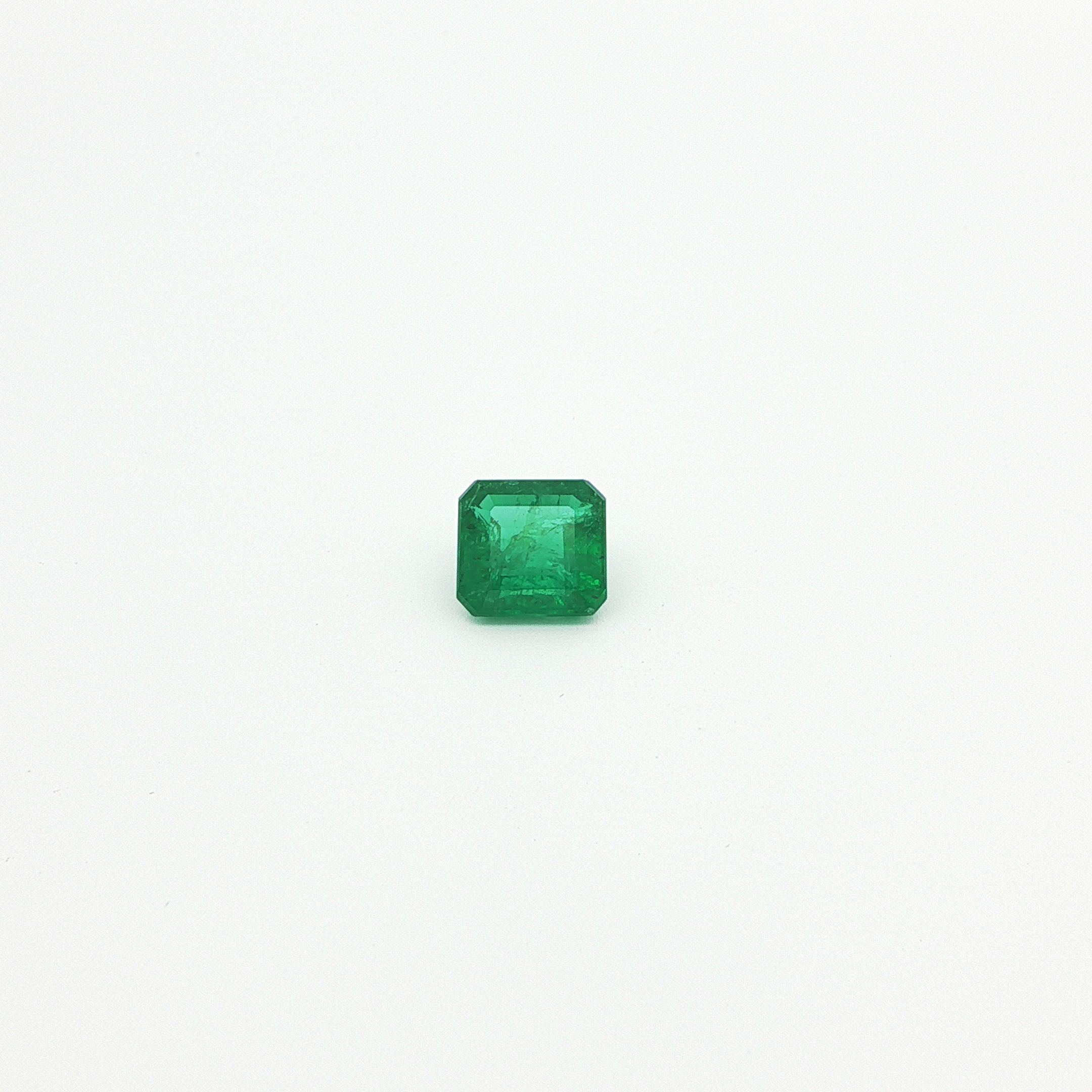 Szmaragd 2,21 ct, zielony, szlif ośmiokątny