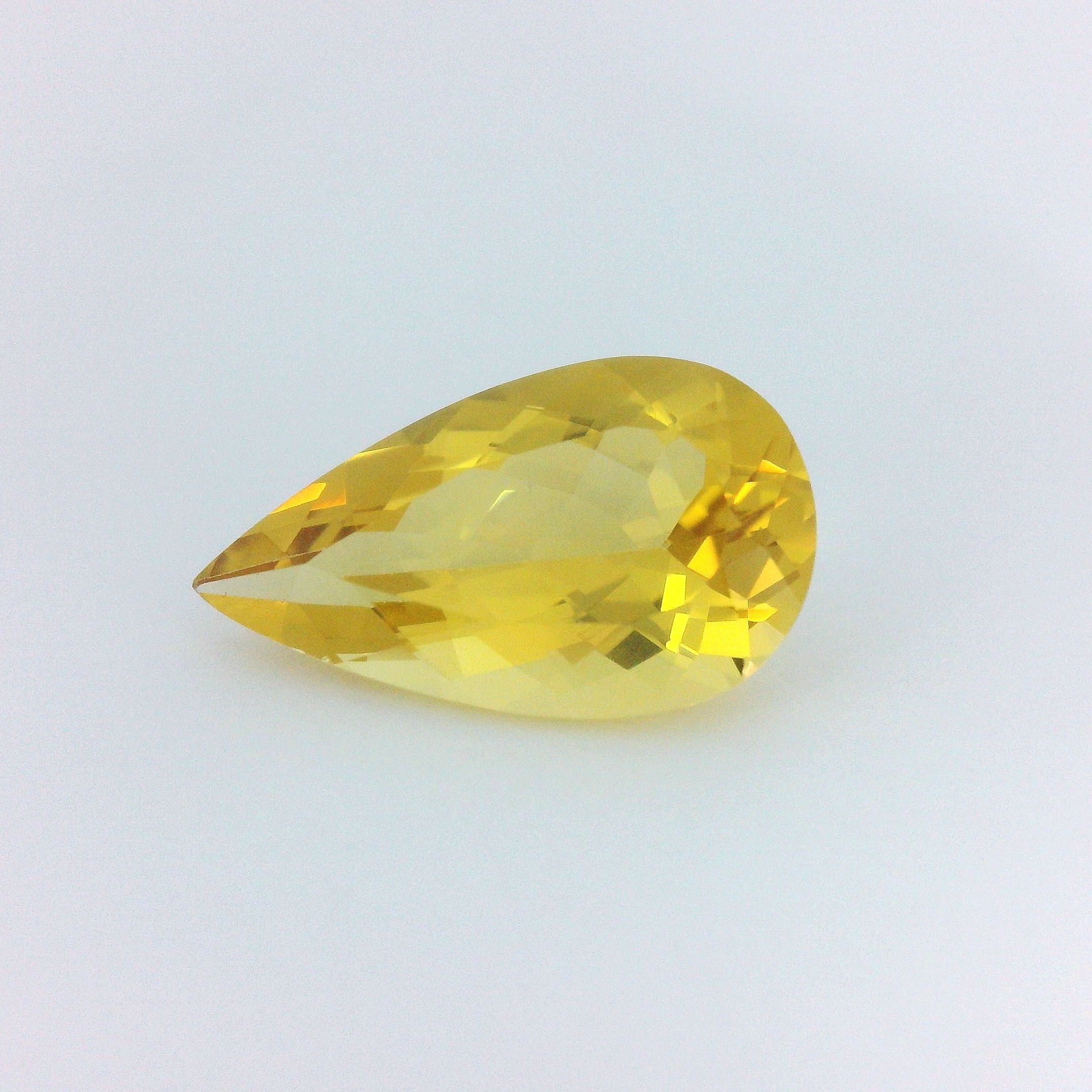 Heliodor 2,96 ct, żółty, szlif gruszka