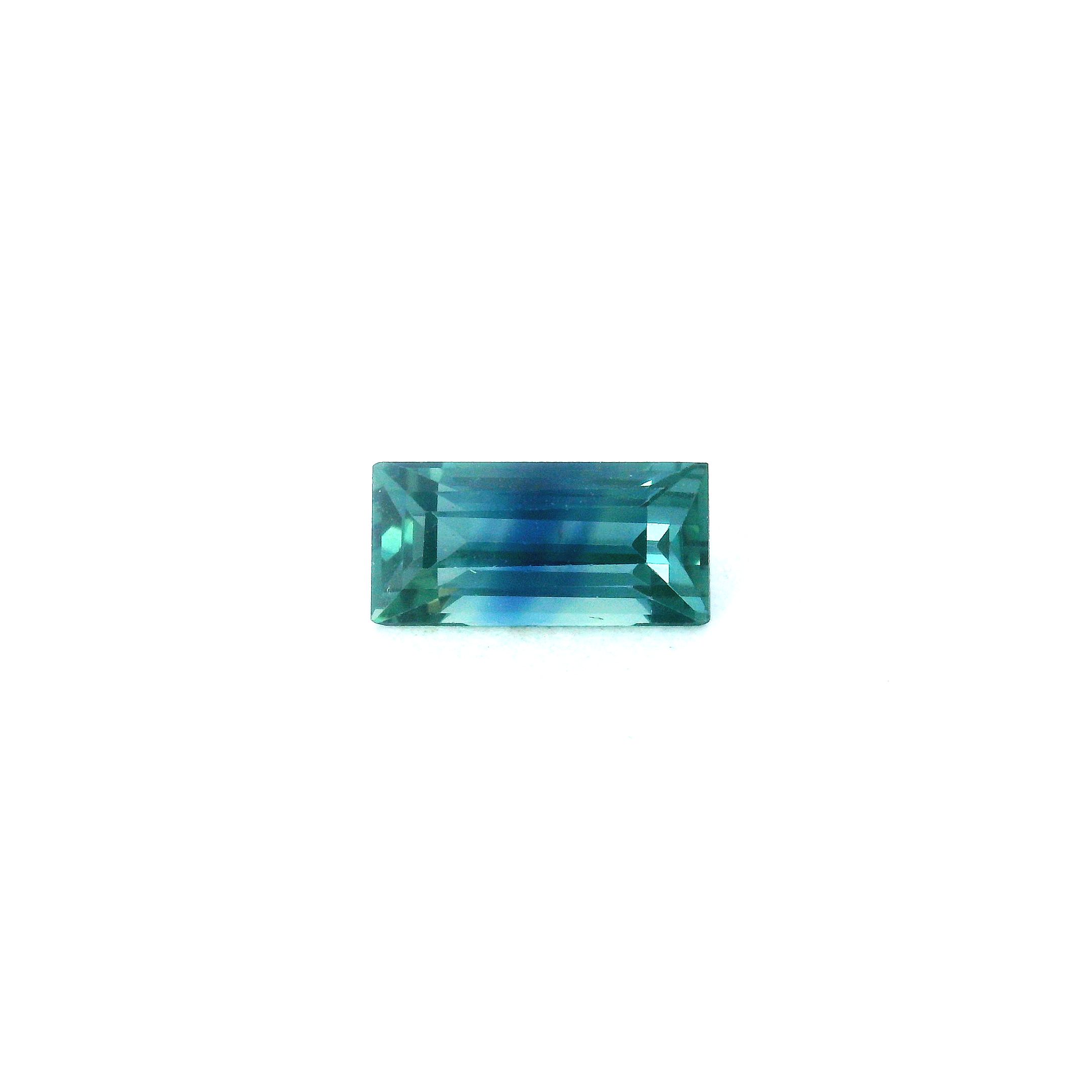 Szafir 1,06 ct, zielony, szlif prostokątny