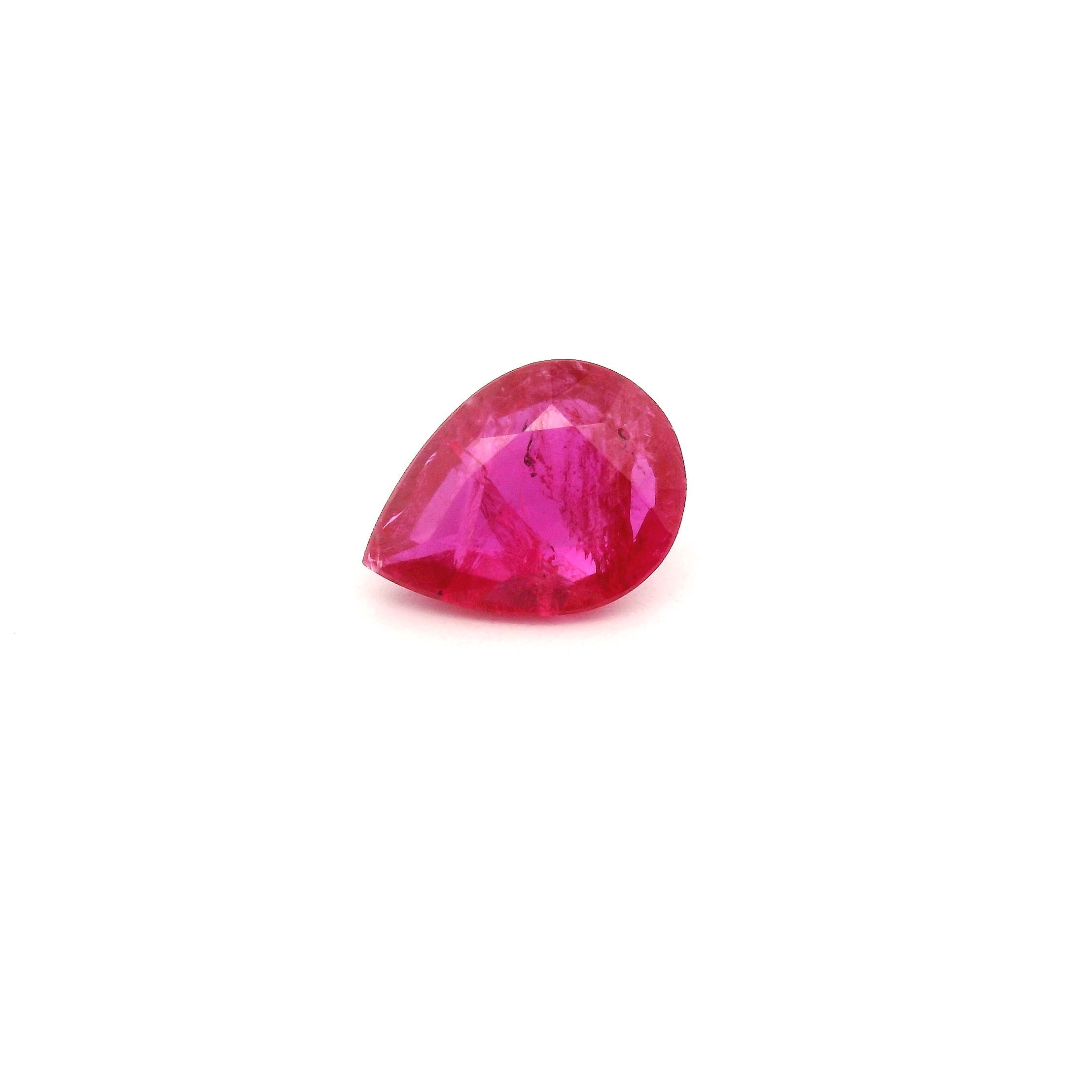 RUBY FACETED 1.1ct RED Medium Intense MI MOZAMBIQUE HEATED