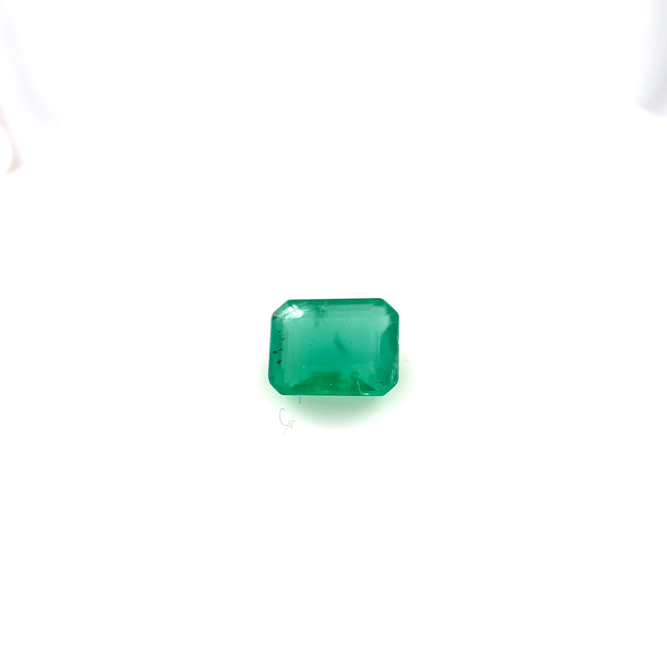 Szmaragd 1,19 ct, zielony, szlif szmaragdowy
