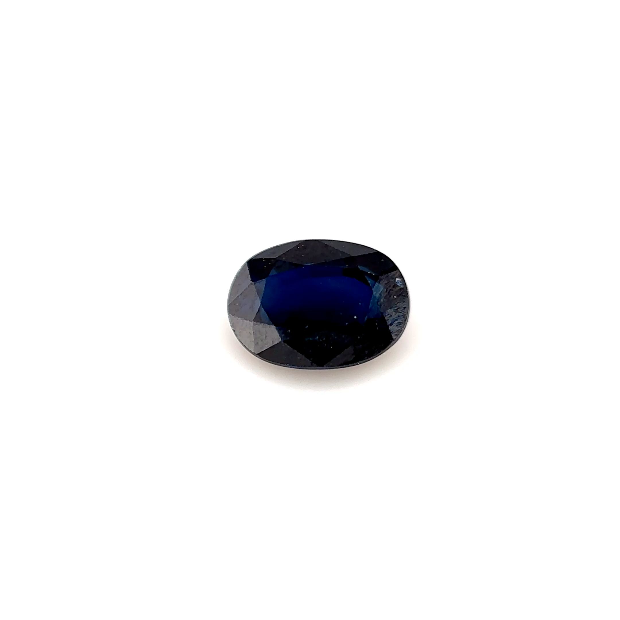 Szafir 1,24 ct, niebieski, szlif owalny