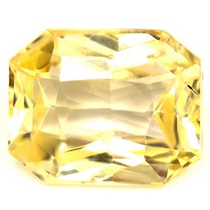 Szafir 1,54 ct, żółty, szlif szmaragdowy