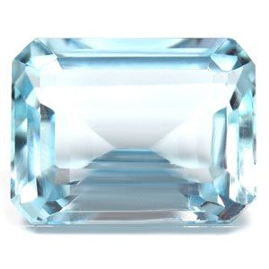 Akwamaryn 2,37 ct, niebieski, szlif szmaragdowy