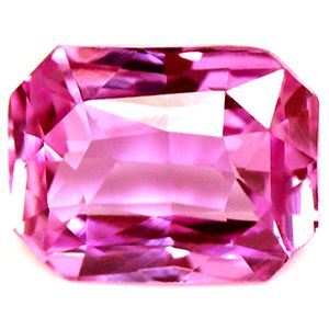 Szafir 1,25 ct, różowy, szlif szmaragdowy