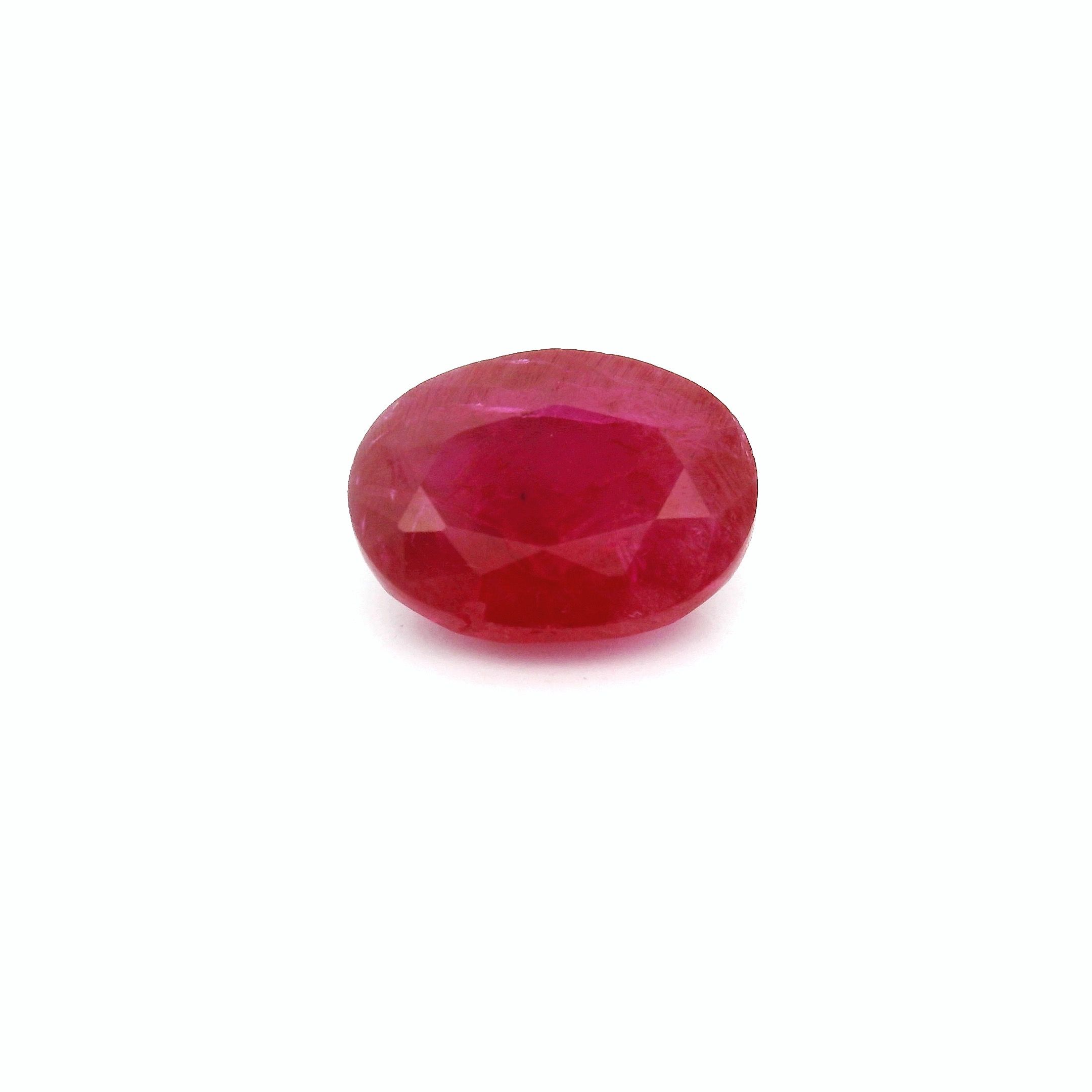 RUBY FACETED 2.58ct RED Medium Intense MI MOZAMBIQUE HEATED