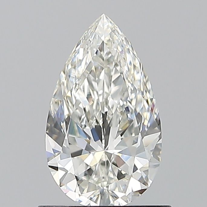 0.81-carat pear diamond with G color, null cut, and VVS2 clarity.